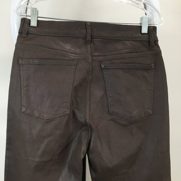 DL1961 Ultimate Black Coffee Coated PATTI Straight High Rise Vintage Ankle Jeans - Picture 10 of 13